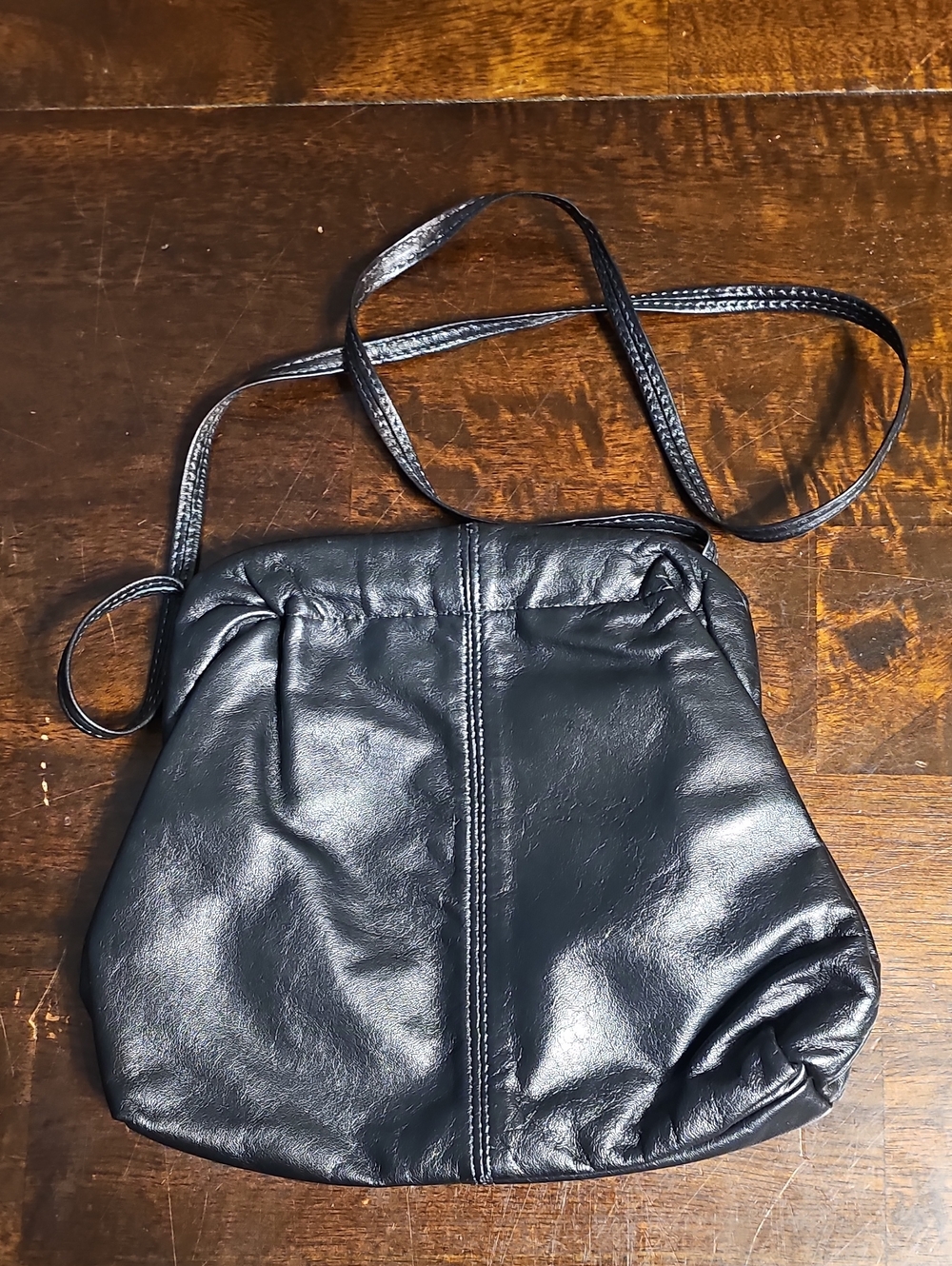 Vintage Tiffany Handbags Black Genuine Leather Crossbody Pouch Bag - USA Made